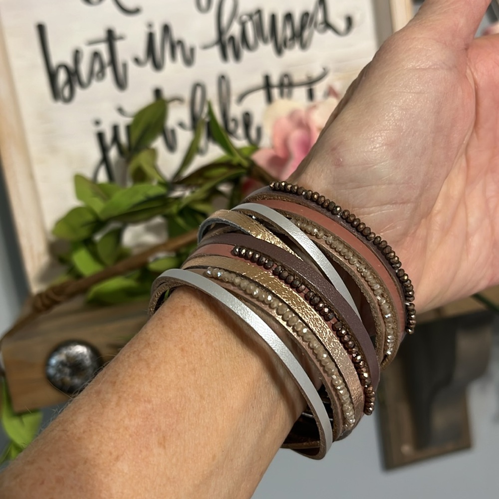 Beaded Multi Strap Bracelet - Picture 5 of 7